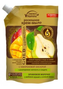 Крем-мило Energy of Vitamins Оливкова молочко з медової грушею і соковитим манго, 450 мл